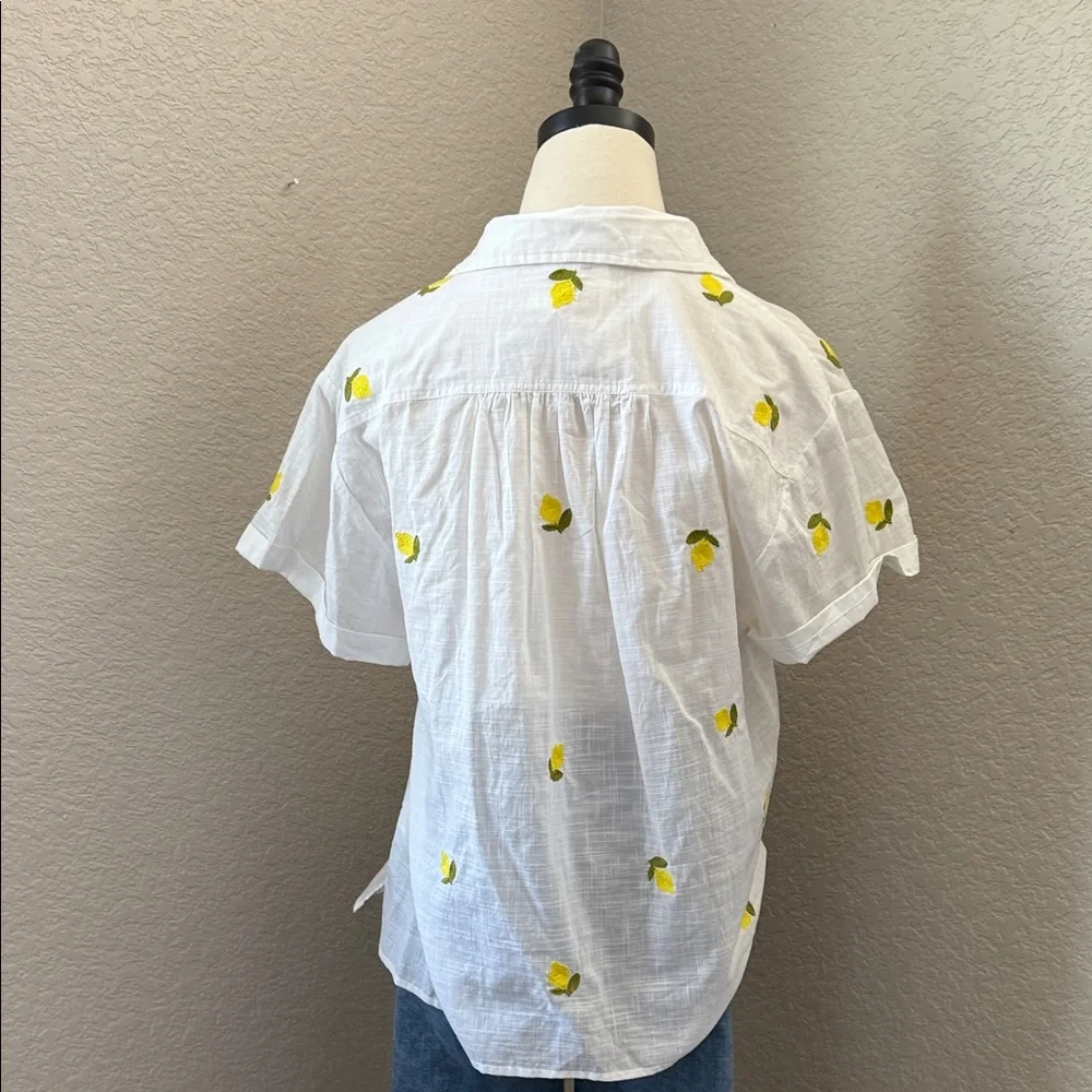 Anthropologie Maeve Linen Fruit Surf Short Sleeve Buttondown - Picture 7 of 7